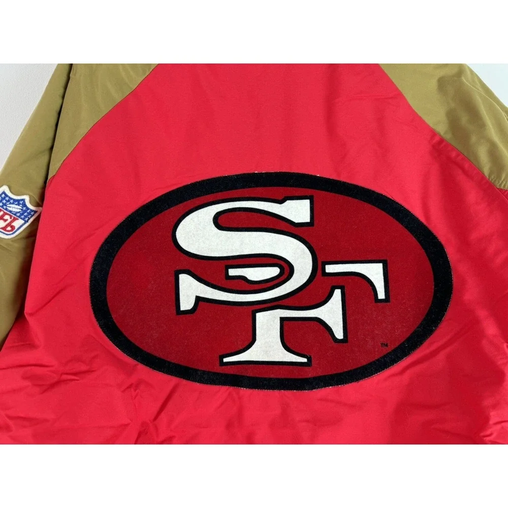 San Francisco 49ers Chalk Line Jacket Coat ~ Adult XL ~ Red NFL Football Vtg